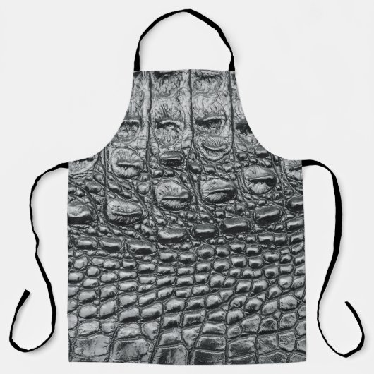 Crocodile Noir:ブラックレザーミスティーク エプロン (正面)