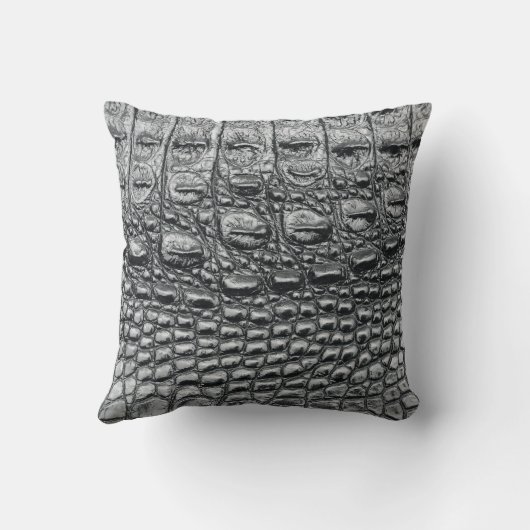 Crocodile Noir:ブラックレザーミスティーク クッション (裏面)