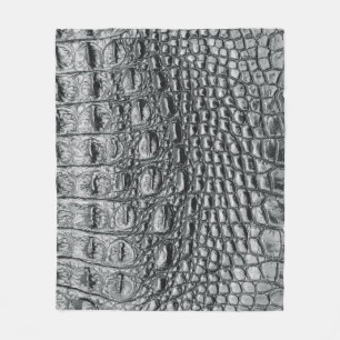 Crocodile Noir：ブラックレザーミスティーク フリースブランケット