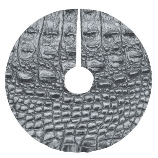 Crocodile Noir：ブラックレザーミスティーク ブラッシュドポリエステルツリースカート