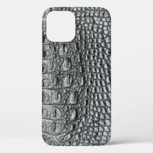 Crocodile Noir：ブラックレザーミスティーク iPhone 12ケース