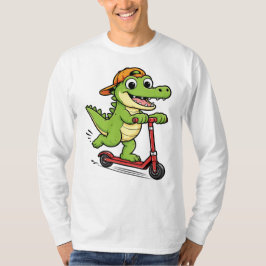 Crocodile Playing Scooter Tシャツ