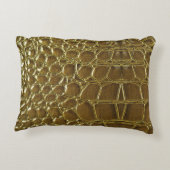 Crocodile Skin：クローズアップテクスチャ詳細 アクセントクッション (裏面)