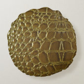 Crocodile Skin：クローズアップテクスチャ詳細 ラウンドクッション (裏面)