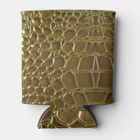 Crocodile Skin：クローズアップテクスチャ詳細 缶クーラー (正面)