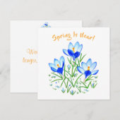 Crocus Flower on White Flat Card (正面/裏面)
