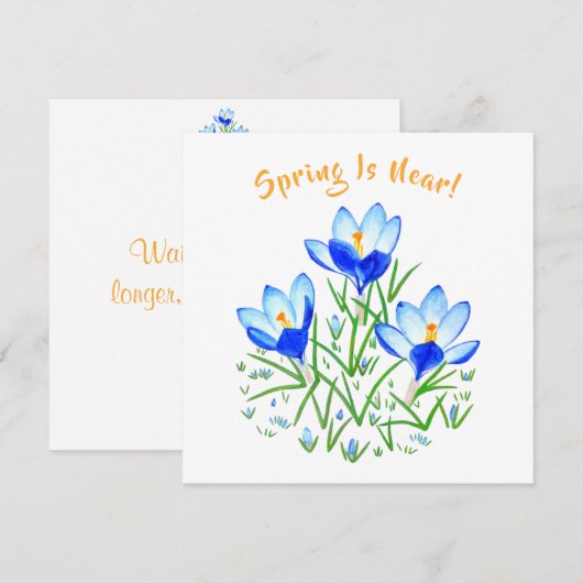 Crocus Flower on White Flat Card (正面/裏面)