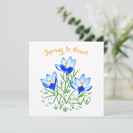 Crocus Flower on White Flat Card (スタンド正面)