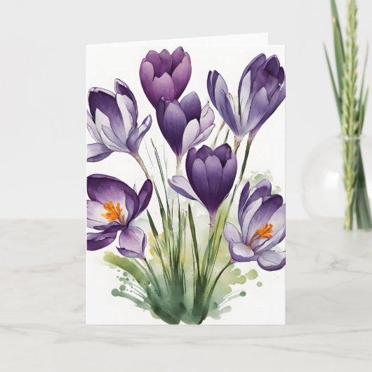 Crocus - Watercolor flowers カード (正面)