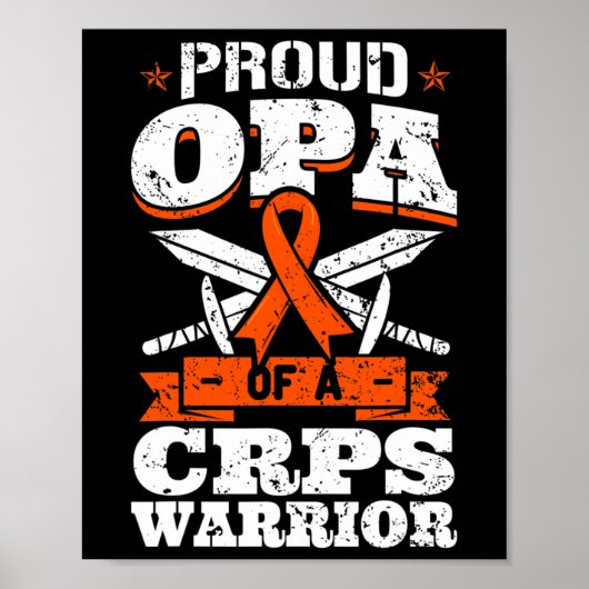Crohn病の戦士の誇り高い祖父 RSD Awareness Ribbon ポスター (正面)
