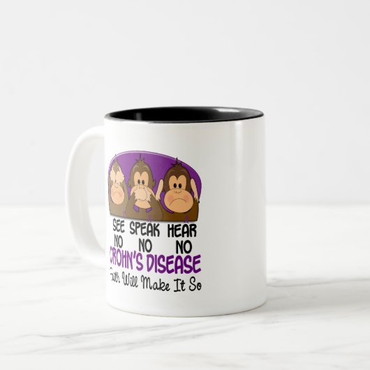 Crohnsの病気1を聞いてはいけないことを話すためにことを見て下さい ツートーンマグカップ (正面左)