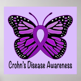 Crohn's Disease Butterfly Awareness Ribbon ポスター