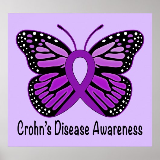Crohn's Disease Butterfly Awareness Ribbon ポスター (正面)