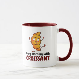 Croissantで忙しカスタマイズ可能な朝 マグカップ