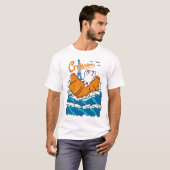 Croissant and Cat in the Wave  Tシャツ (正面フル)