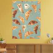 Croissant Crawl Cats, Coffee & French Bakery Chaos キャンバスプリント (インサイチュ (リビング))