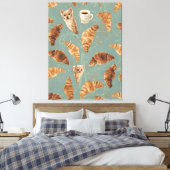 Croissant Crawl Cats, Coffee & French Bakery Chaos キャンバスプリント (インサイチュ (寝室))