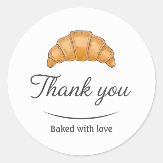 Croissant Cream Baking Thank You Sticker ラウンドシール (正面)