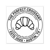 Croissant Pastryビジネス名の場所のURL電子メール セルフインキングスタンプ (デザイン)