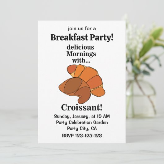 Croissant Pastry Breakfast Party 招待状 (スタンド正面)