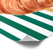 Croissant Poster French Bakery Kitchen Wall Art ポスター (角)