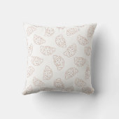 croissant seamless pattern in lineart style on whi クッション (裏面)