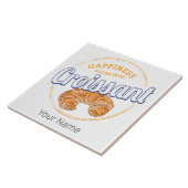 Croissant Snack Vintage France Retro Breakfast タイル (側面)