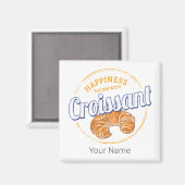 Croissant Snack Vintage France Retro Breakfast マグネット (正面/裏面)