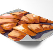 Croissants Fresh Bakery Watercolor Painting ポスター (角)