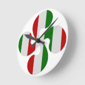 Croix Basque Multicouleurs ラウンド壁時計 (傾斜)