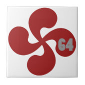 Croix basque rouge 64 Lauburu タイル (正面)