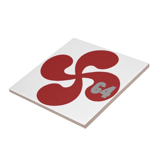 Croix basque rouge 64 Lauburu タイル (側面)
