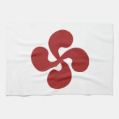 Croix Basque Rouge Lauburu キッチンタオル (横)