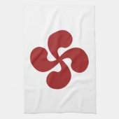 Croix Basque Rouge Lauburu キッチンタオル (縦)