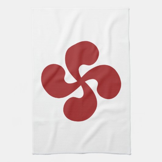 Croix Basque Rouge Lauburu キッチンタオル (縦)