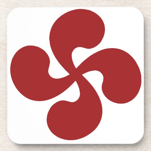 Croix Basque Rouge Lauburu コースター (正面)