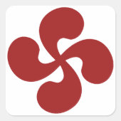 Croix Basque Rouge Lauburu スクエアシール (正面)