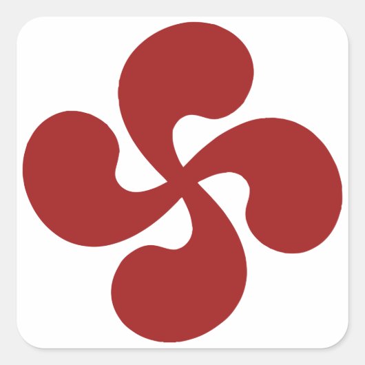 Croix Basque Rouge Lauburu スクエアシール (正面)