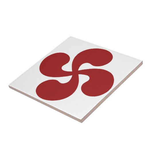Croix Basque Rouge Lauburu タイル (側面)