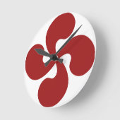 Croix Basque Rouge Lauburu ラウンド壁時計 (傾斜)