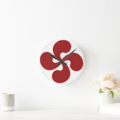 Croix Basque Rouge Lauburu ラウンド壁時計 (ホーム)