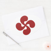 Croix Basque Rouge Lauburu 楕円形シール (封筒)