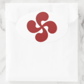 Croix Basque Rouge Lauburu 楕円形シール (バッグ)