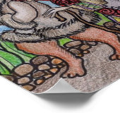 Crone and Wolfie Go for a Walk  Ukrainian Folk Art ポスター (角)