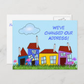 Crooked Houses and Flowers "引っ越しました"はがき 案内ポストカード (正面/裏面)
