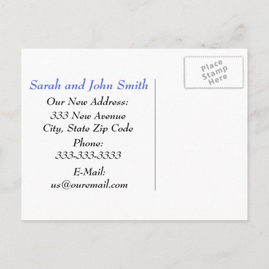 Crooked Houses and Flowers "引っ越しました"はがき 案内ポストカード (裏面)