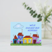 Crooked Houses and Flowers "引っ越しました"はがき 案内ポストカード (スタンド正面)