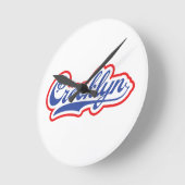 Crooklyn、NYC ラウンド壁時計 (傾斜)