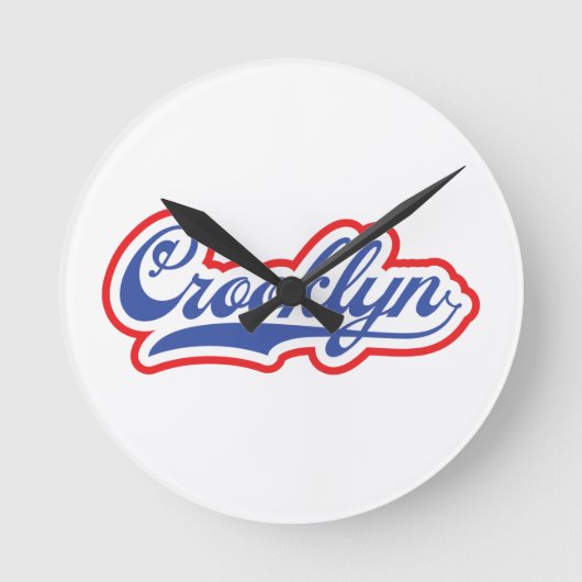 Crooklyn、NYC ラウンド壁時計 (正面)