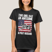 Crop Duster American Flag AG Pilot Wife Tシャツ (正面)